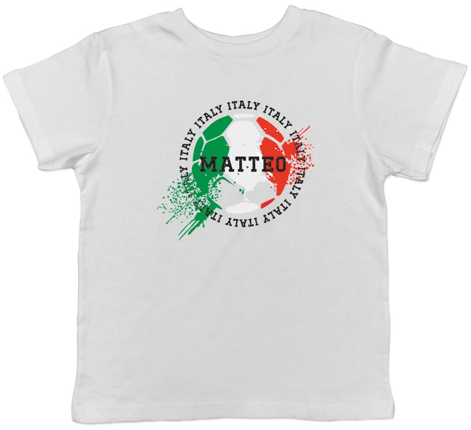 Personalised Italy Football Sports Childrens Kids T-Shirt Boys Girls Gift 150