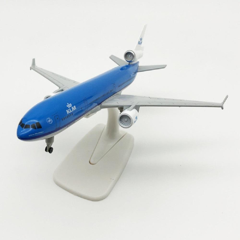 Display KLM Airways MD-11 Aviation Model Aircraft 20cm 1/400 Scale Diecast MD11 Alloy Plane With Stand Airplane Collection