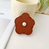 Pearl Leather Flower MagSafe Phone Holder: Strong Retractable Magnetic Grip