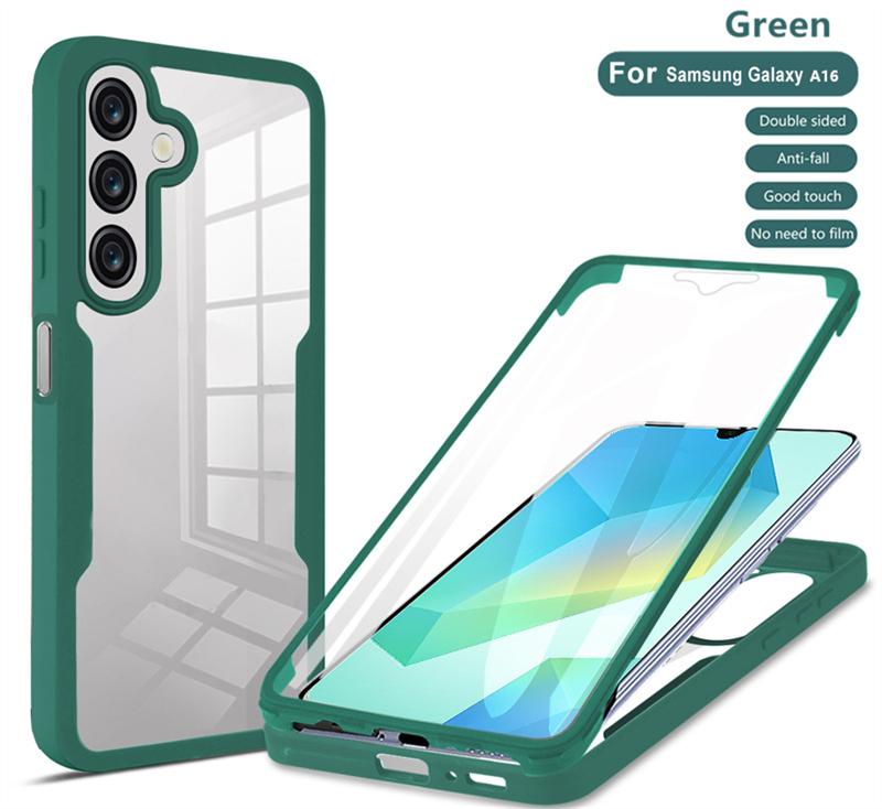 

360 Полный Защитный Чехол Для Samsung Galaxy A16 A26 A36 A56 Защитный Экран Чехлы Для Телефонов Samsung Galaxy S25 Ultra Чехол For Samsung A16 зелёный