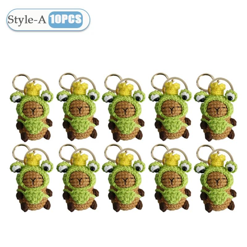 1-10PCS Capybara Crochet Doll Ornament Crochet Positive Energy Dolls Handmade Toy Desk Office Room Decoration Christmas Gifts