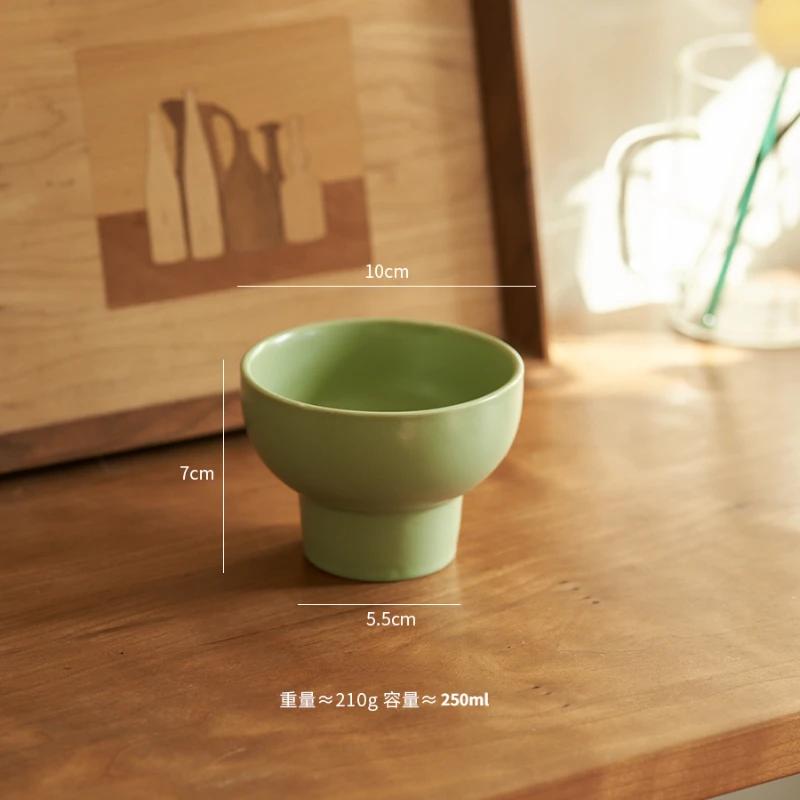 4 Inch Retro Ceramic Bowl Cute Rice Bowl Noodles Container Cereal Soup Dessert Snack Bowl Kitchen Tableware Microwave Safe