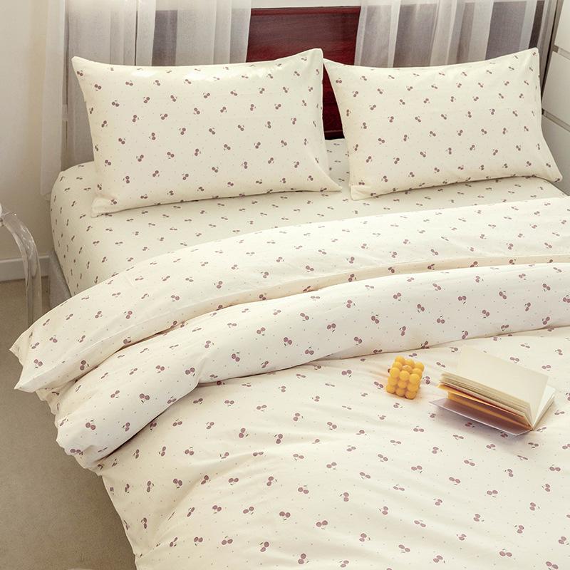 

Весенне-летнее свежее цветочное мультяшное 100% хлопок 3-предметное постельное белье и комплект простыней на резинке 1.2m Flat Sheet 3-piece [For 1.5*2m Quilt]