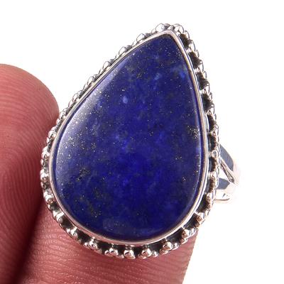Natural Lapis Lazuli Gemstone Handmade 925 Solid Sterling Silver Ring S.10 U8i62