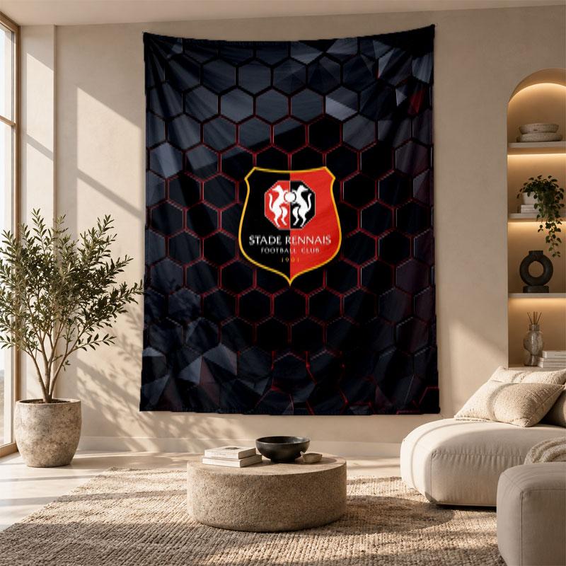 Decorative Tapestry,Stade Rennais FC Printed Wall Art, Lightweight Wall Hanging For Bedroom Background