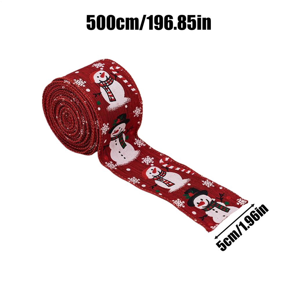 Weihnachten Schneemann Band Weihnachtsbaum Dekoration Band Geschenk Dekoration Band Verpackung Handwerksdekoration 500*50cm