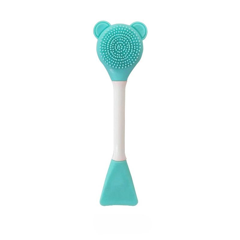 Maske Çubuğu için Çift Başlıklı Çift Kullanımlı Yüz Maskesi Fırçası, Çamur Maskesi Uygulamak için Kaşıklı Yüz Maskesi Fırçaları Silikon Yüz Güzellik Aletleri