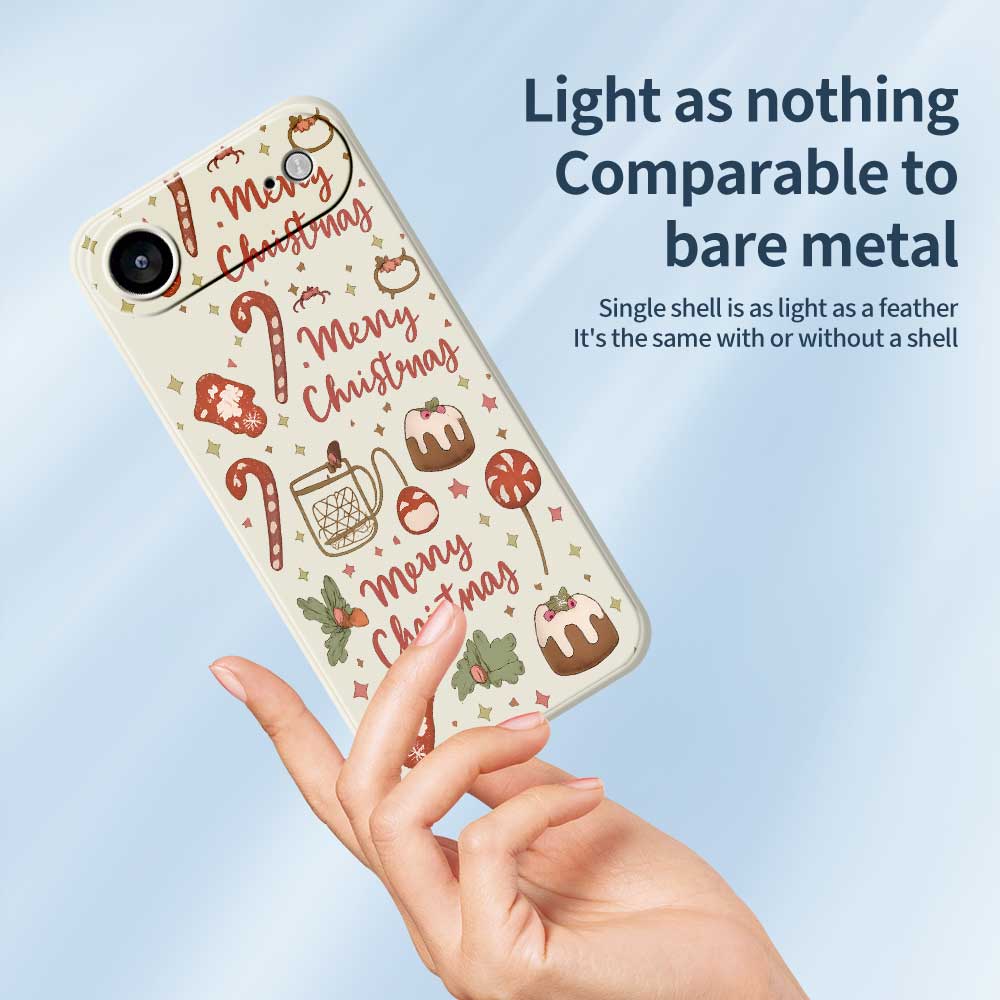 For iPhone 17 Air Case Merry Christmas Pattern Printing Straight Edge TPU Phone Back Cover