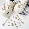 Shoe Charm for Crocs DIY Premium Cartoon Bear Metal Chain Diamond Shoe Decoration Buckle for Croc Charms Hole Shoes Accessories