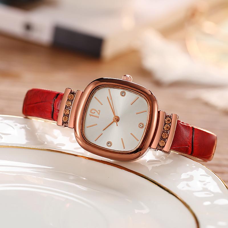 Women Square Brown Quartz Watches Luxury Ladies Leather Strap Simple Wrist Watches for Girls Gift