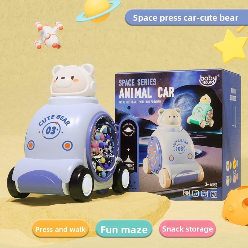 Childrens Animal Pressing Car Toy With Pullback Action For Interactive Play