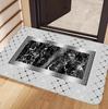 Elegant Marble Patterned Doormat Non Slip Absorbent Entry Rug Greek Key Framed Floor Mat for Home Entrance Indoor Outdoor Use