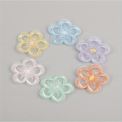 10Pcs 3cm Lace Flower Mesh Embroidery Hair Ornament Hemline Decorative Cloth Paste Shoes Hat Flower Garment Accessories Patch