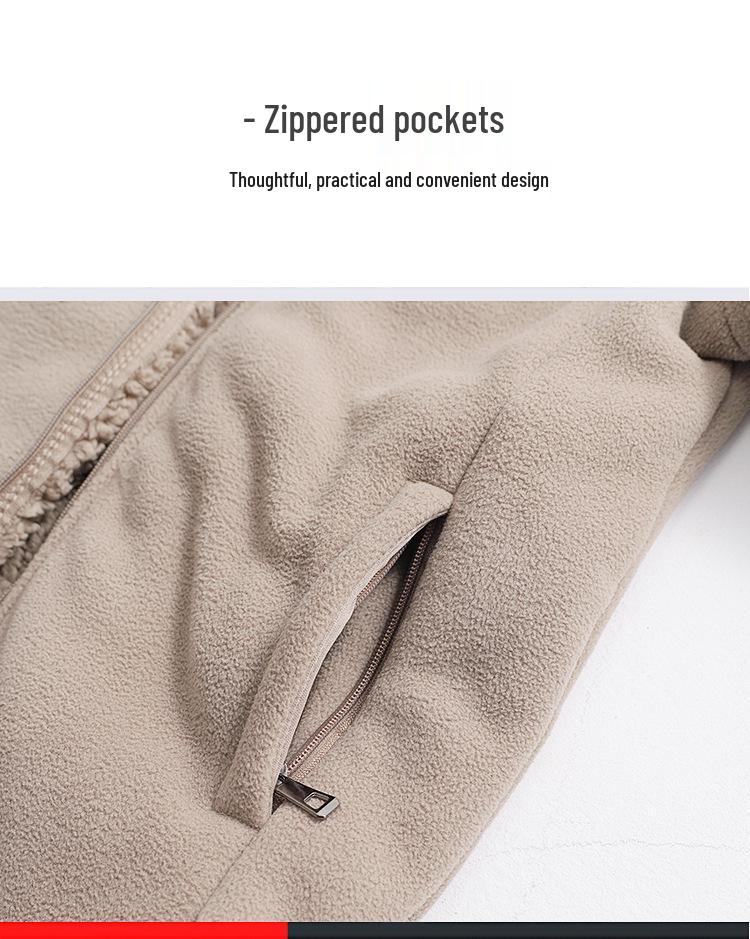 Unisex 2025 Cotton Coat: Short Fleece Stand-up Collar Cardigan for Autumn/Winter, Double-Sided Thick Warm Outerwear.