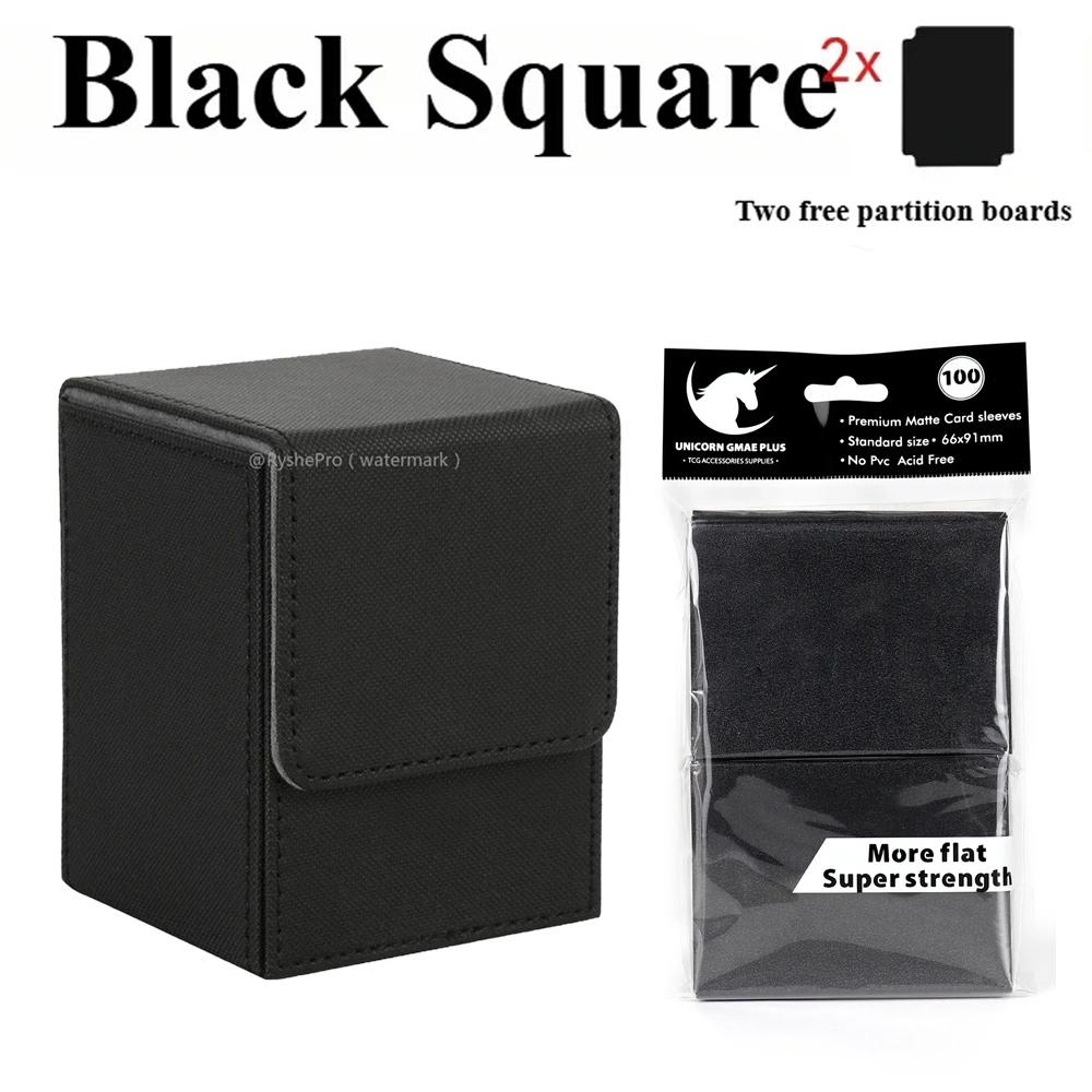 100 Premium Card Sleeves 66x91mm and Trading Card Storage Box Holds 100+ Commander Deck Box for MTG PTCG Baseball Sports Cards