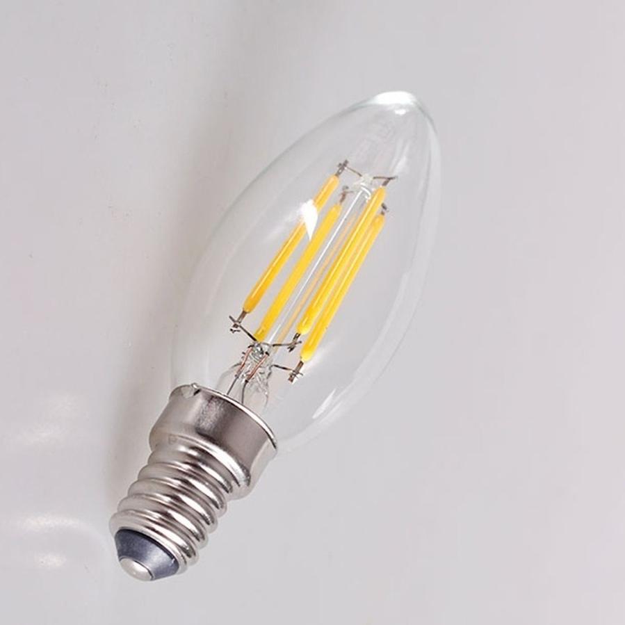 VnnZzo 6pcs/lot E14 LED Bulb Filament Candle Lamp C35 Edison Vintage Style Cold/Warm White 2W/4W/6W Chandelier Light AC220V