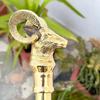 91.44 Cm Brass Deer Head Walking Stick, Handmade Luxury Cane for Collectors, Unique Walking Stick for Men Women Gift