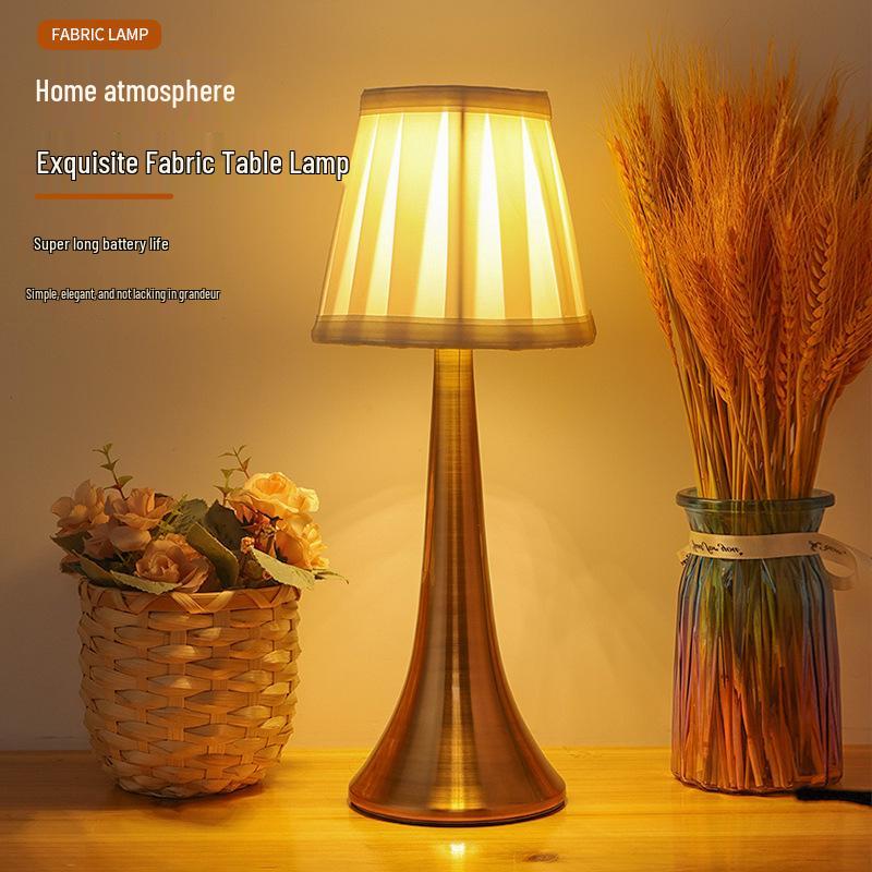 Nordic Metal Fabric USB Table Lamp - LED Night Light for Bedroom or Study