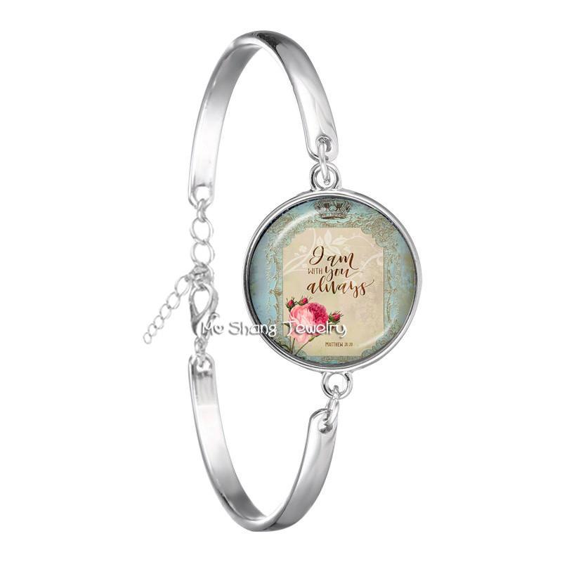 Neues Mode-Bibelvers-Armband Handgefertigtes Glasarmband Schriftzitat Schmuck Christliches Geschenk für Frauen Männer