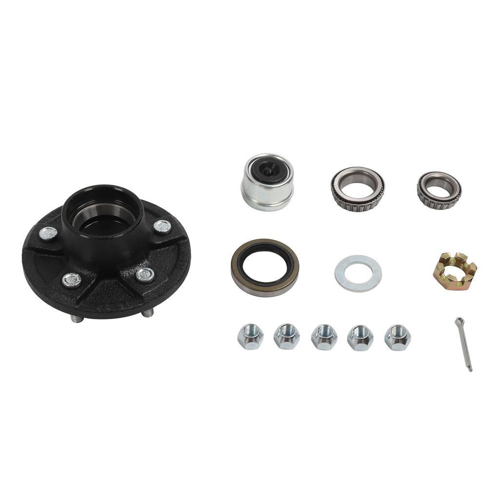 3500Lb Trailer Axle Kit with 5 Studs 4.5in Bolts Idler Hub 25mm To 35mm Round Spindle for Cargo Boat Trailer