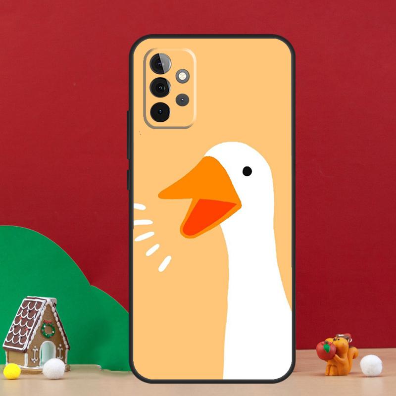 Cartoon Funny Goose Case For Samsung Galaxy A54 A06 A16 A26 A36 A56 A53 A32 A52 A33 A13 A55 A35 A15 A14 A34 A17