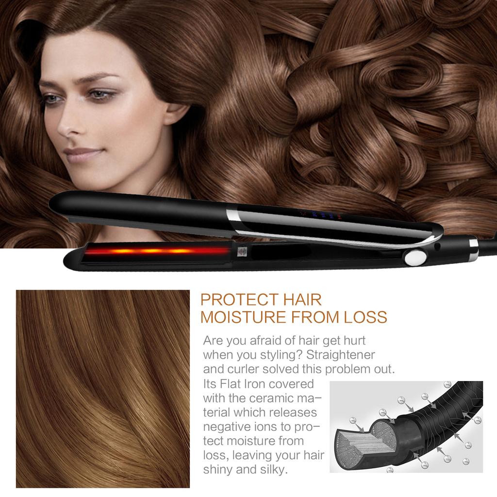Infrared Flat Iron Hair Straightener Professional Thermostatic Ceramic Coating Curler Styling Tools Hair Flat Iron