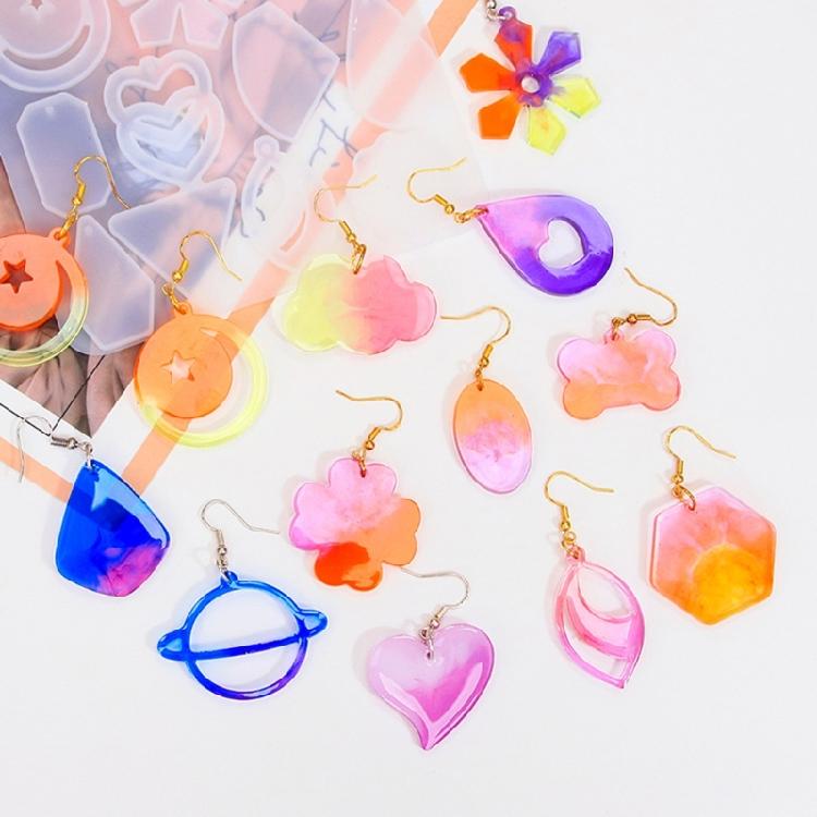 Geometric Earring Mold DIY Necklace Pendant Flower Crystal Epoxy Resin Molds