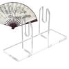 Fan Display Stand Acrylic Hand Fan Holder Clear Folding Cooling Tool Organizer Stage Performance Props Rack  for Store Home