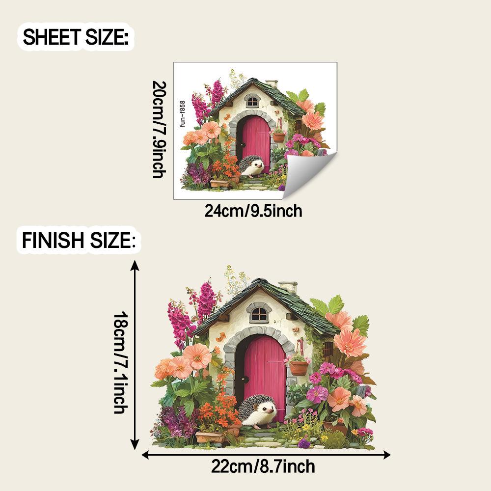 

Креативный Цветочный Дом-Ежик Гостиная Столовая Домашнее Украшение Наклейки на Стену