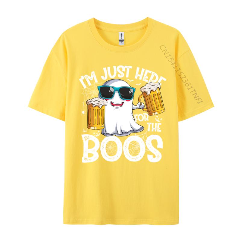 I Im Just Here For The Boos Funny Halloween Ghost Personalized Autumn Pure Cotton Tops & Tees Crazy T Shirts