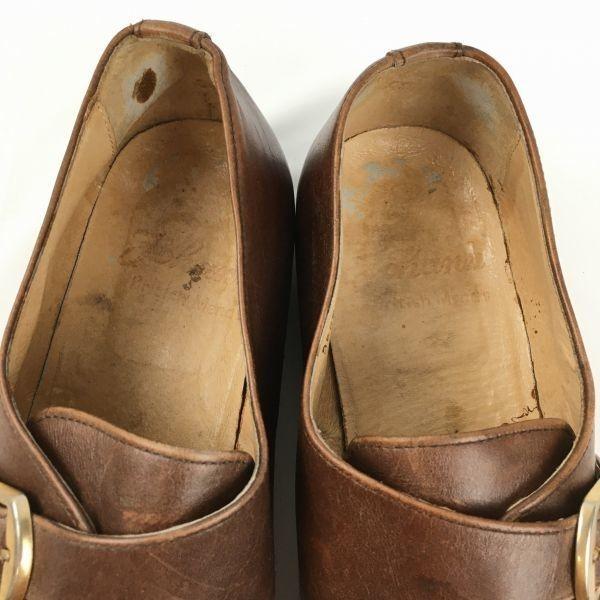 Vintage Britische Herren Hohans Monk Strap Business Schuhe Braun Größe 10.5 (28.5-29.0)(GEBRAUCHT)