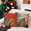 Printed Pillowcase Digital Printed Cotton and Linen Super Soft Peach Leather Velvet Pillowcase Oil Painting Style Pillowcase