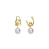 Elegant Geometric Pearl Earrings - European Design with a Chic Metal Style