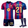 2026–2027 No. 21 F. Set Completo Kit Calcio Casa Barcelona de Jong Coppa del Mondo