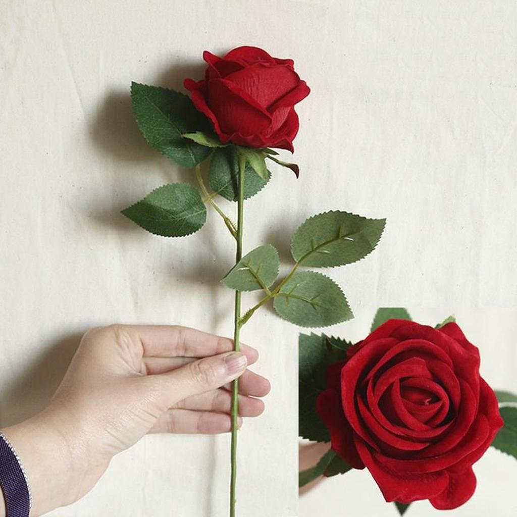 Elegant Artificial Flowers Rosaceae Flannel Rose Flower Bouquet diy Holiday Centerpieces Grave Decorations