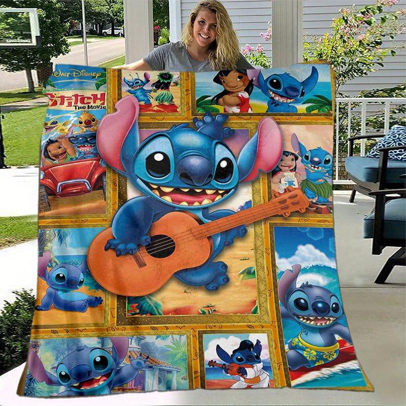 Lilo & Stitch Decke Ultra-Weich, Warm, Gemütlich Überwurf für Wohnzimmer, Sofa, Ganzjahres-Reiseaccessoire Niedlicher Cartoon-Charakter Heimdekoration