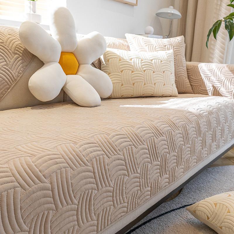Nordic Pure Cotton Sofa Cushion Simple Modern Four Seasons Universal Non-Slip Fabric Seat Cushion Leather Sofa Cover Cover Cloth Towel