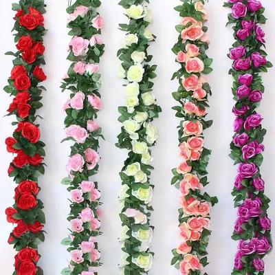 2,3 m Rose Künstliche Blume Rebe für Hochzeit Girlande Weiß Rosa Zimmer Hochzeit Dekoration Seide Künstliche Rose Rebe Han Hause Decor