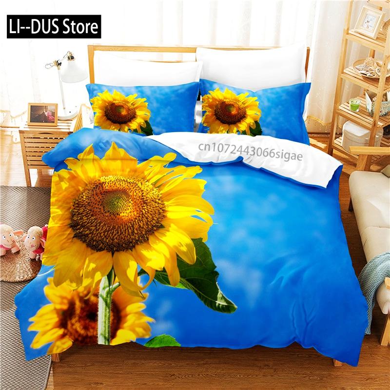 

Sunflower Bedding Set Duvet Cover Set 3d Bedding Digital Printing Queen Size Bedding Set Fashion Design EU single(135x200cm)