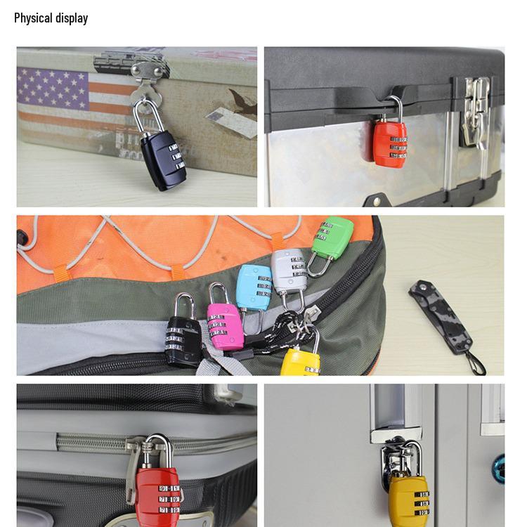 Çantalar, Bavullar, Dolaplar, Çekmeceler İçin Üç Haneli Şifreli Kilit - Küçük Mekanik Metal Asma Kilit