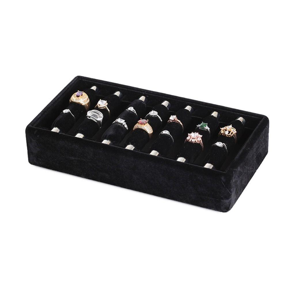 Large Capacity Velvet Jewelry Box Hoop Earrings Ring Bearer Holder Rings Storage Tray  Gifts