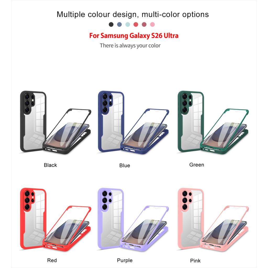 Transparent Anti Shock Anti Fall 360 Full Protect Phone Case for Samsung Galaxy S25 Edge S26 S24 Ultra S23 S26 S25 Plus S25 FE