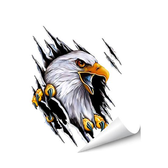 

American Bald Eagle Wall Decal Patriotic Eagle Crack Truck Decal Removable Waterproof Bumper Sticker for Cars Vehicles Trucks Laptops Windows Walls D