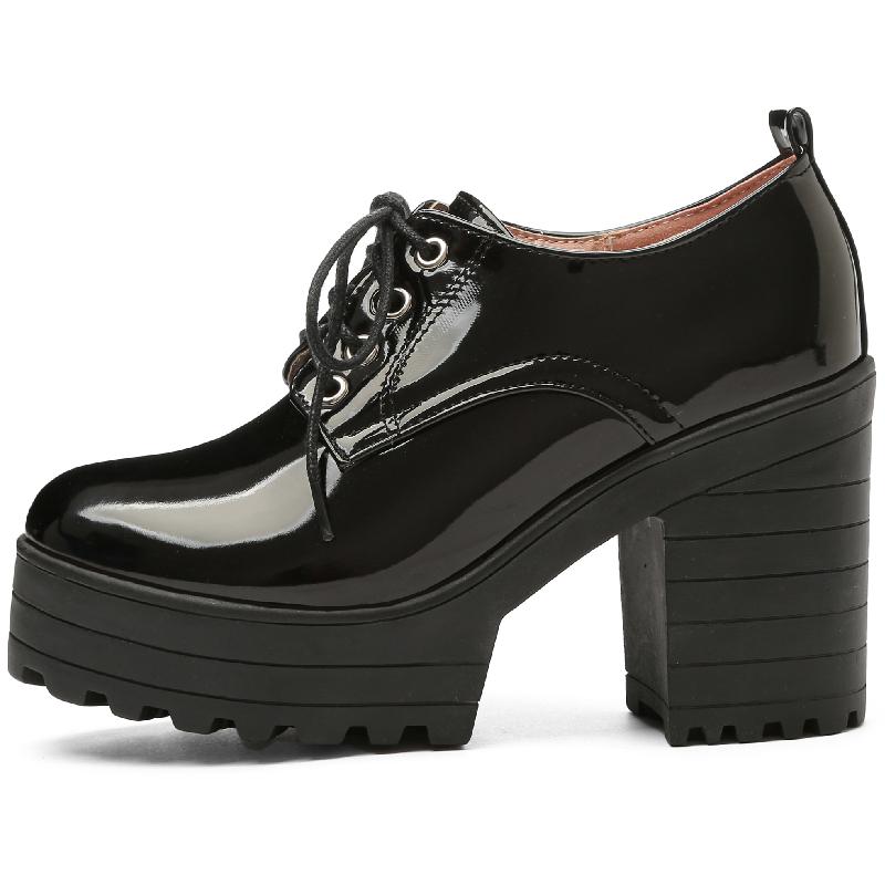 Schnürpumps Schuhe Frau Plateau Punk High Heels Weiblich Sexy Schwarz Weiß Beige Damen Absatzschuhe Runde Zehenpartie Partyschuhe Damen