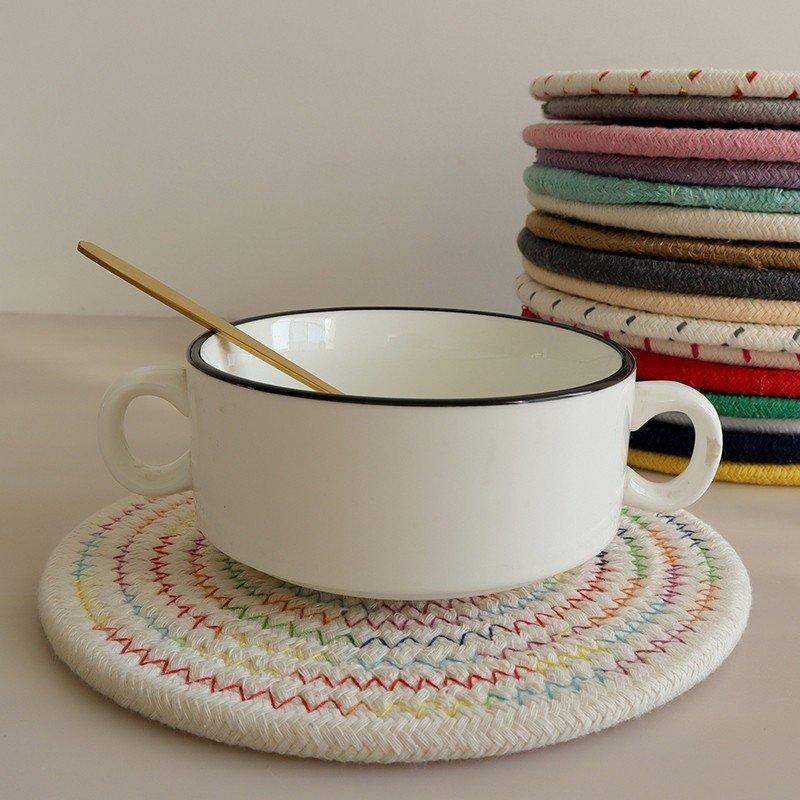 Minimalist Cotton Woven Coasters Coffee Table Decor Bohemian Cute Cup Coasters Heat-resistant Cup Coasters for Coffee Tea