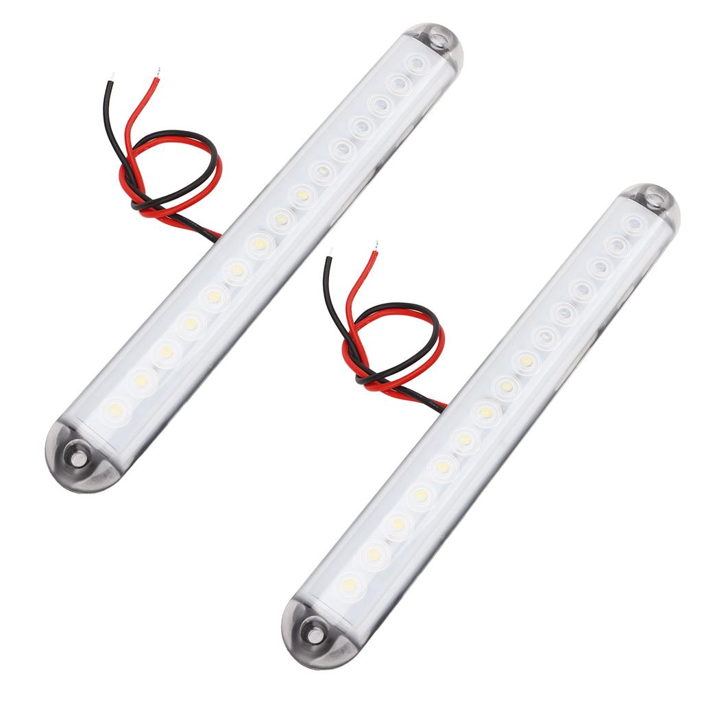 2PCS Car Side Marker Lights IP65 Waterproof 15 LED Crystal Lamp Beads White Light Universal for RVs Ships Yachts