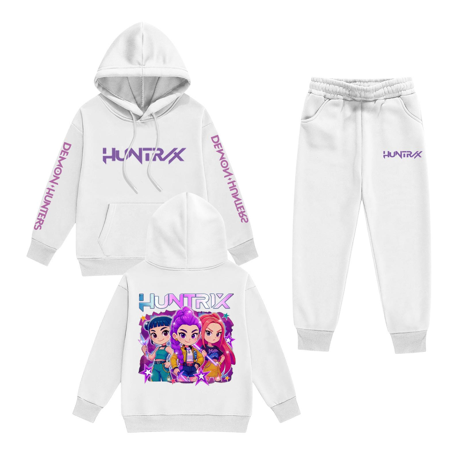 

Kids Long Sleeve Loose Pullover Letter Print Drawstring Hooded Sweatshirt Set 160