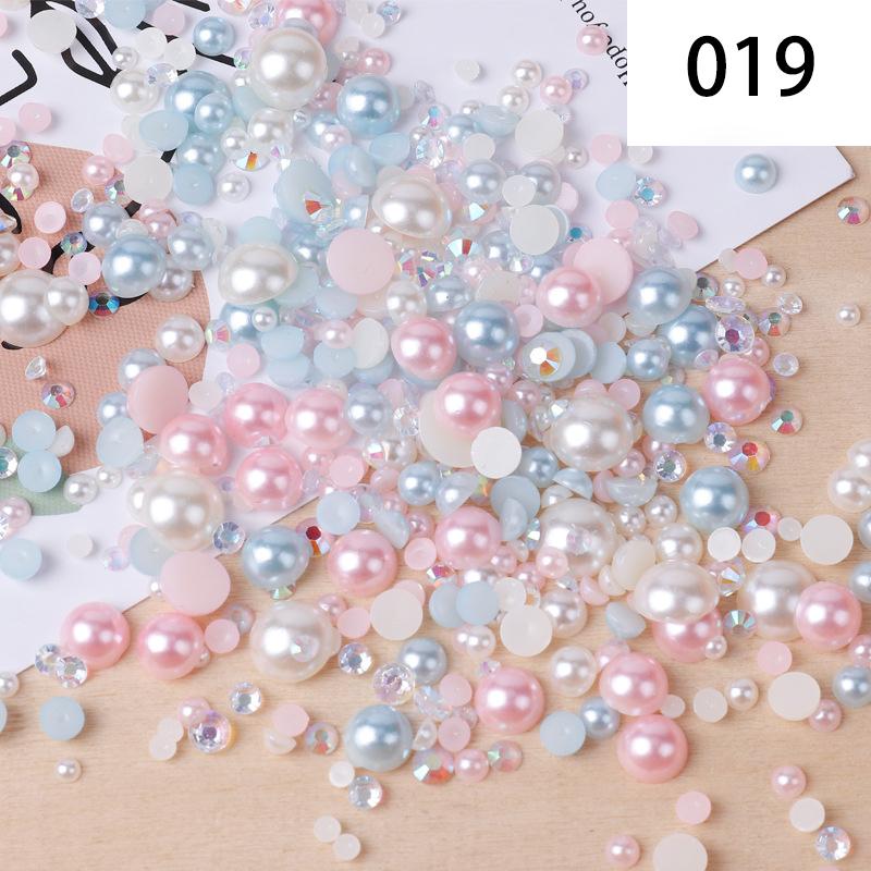 Yantuo 1000g Mixed Packaging Flat Back Pearls Resin Rhinestone Jelly Rhinestones Bulk Abs Loose Pearl for DIY Decoration