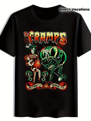 Vintage Rock Band Graphic T-shirt - Crew Neck