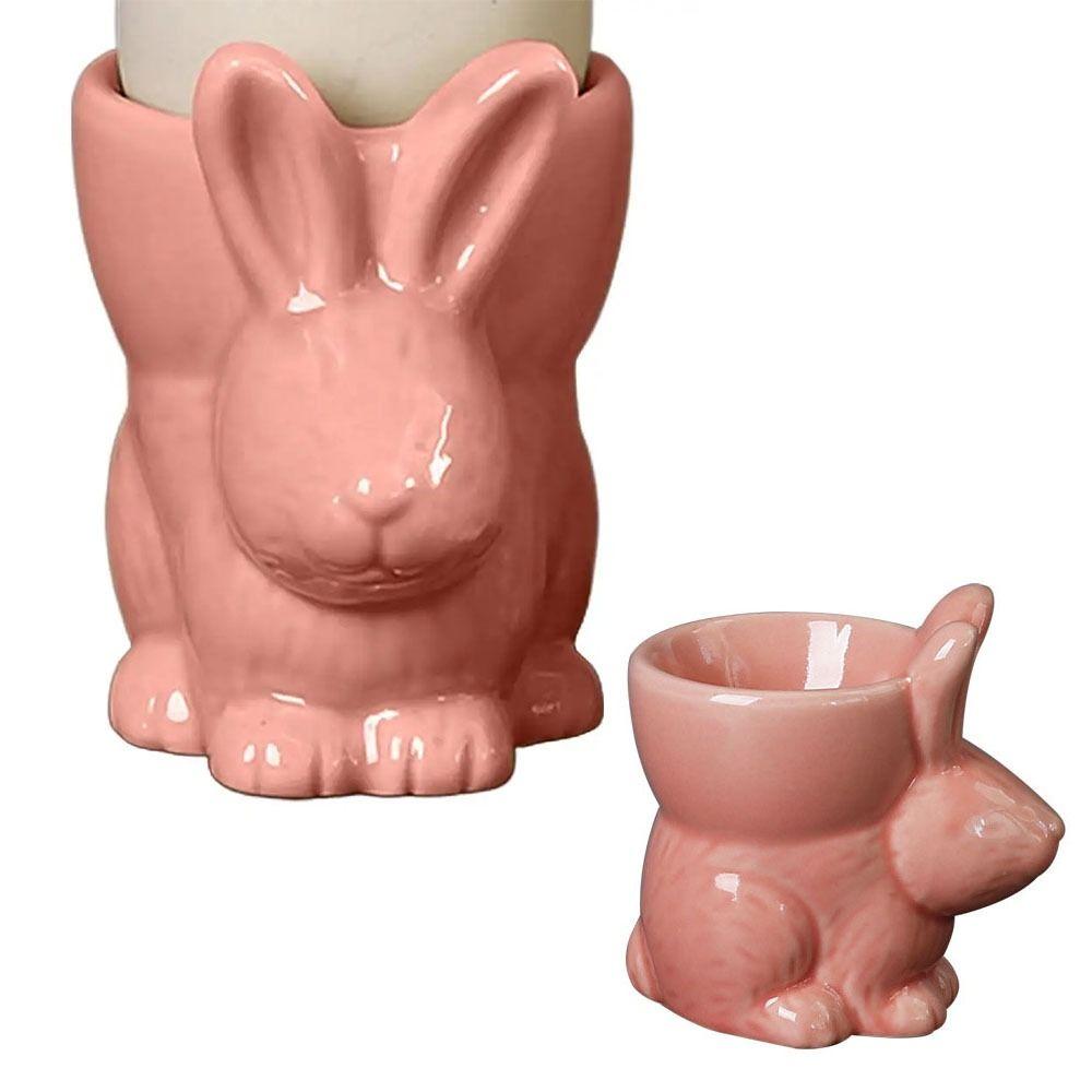 Cute Ceramic Rabbit Egg Holder Durable Bunny Egg Cup Holder Bunny Egg Cup Easter Decorations